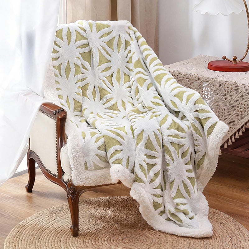 LOMAO Sherpa Fleece Blanket Fuzzy Soft Throw Blanket Dual Sided Blanket for Couch Sofa Bed (Fruit Green, 51"x63") - Image 1